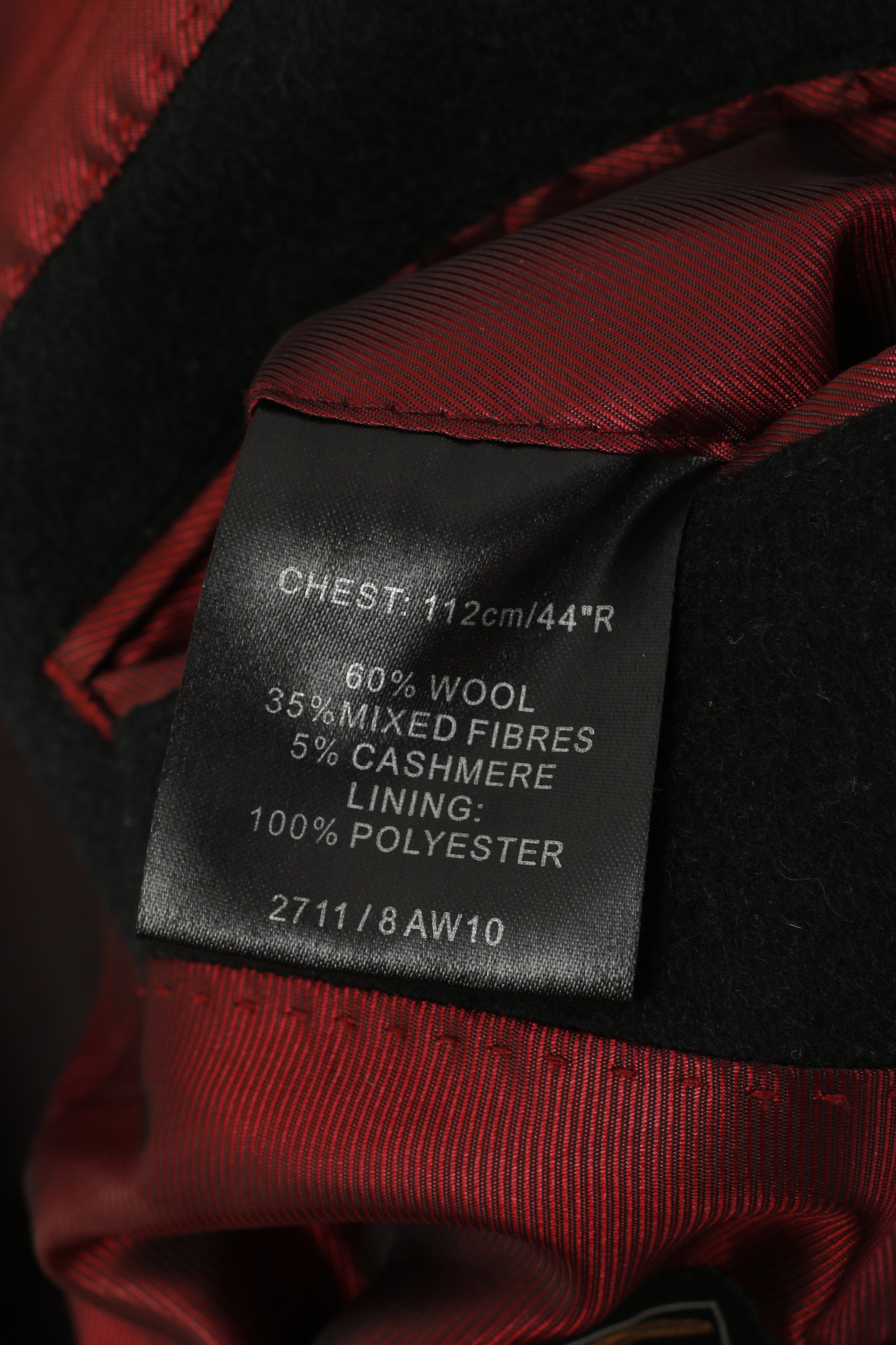 Greenwoods Men 44 L Coat Black Wool Cashmere Luxury Single Breasted Classic Top