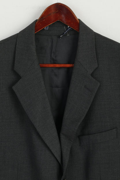 Chaps Ralph Lauren Uomo 44 L Blazer Giacca monopetto in lana e cashmere grigio scuro