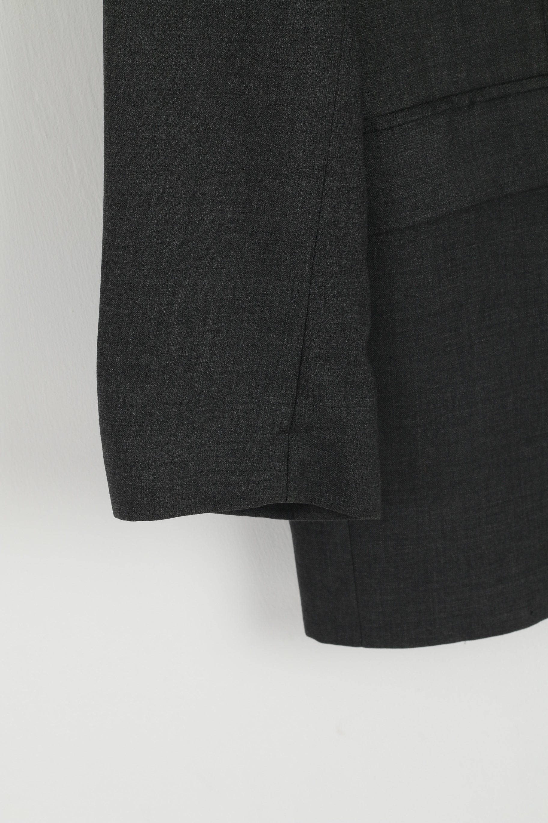 Chaps Ralph Lauren Men 44 L Blazer Dark Grey Wool Cashmere Single Breasted Jacket