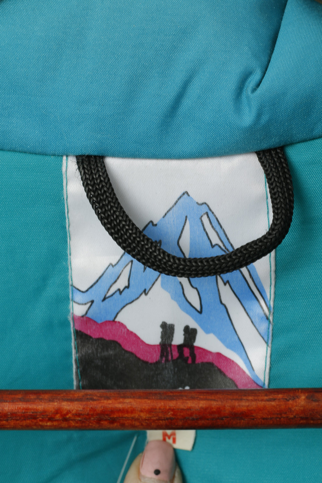 Karrimor Men M Jacket Grey Cyclone Nylon Padded Full Zipper Vintage Hidden Hood Top