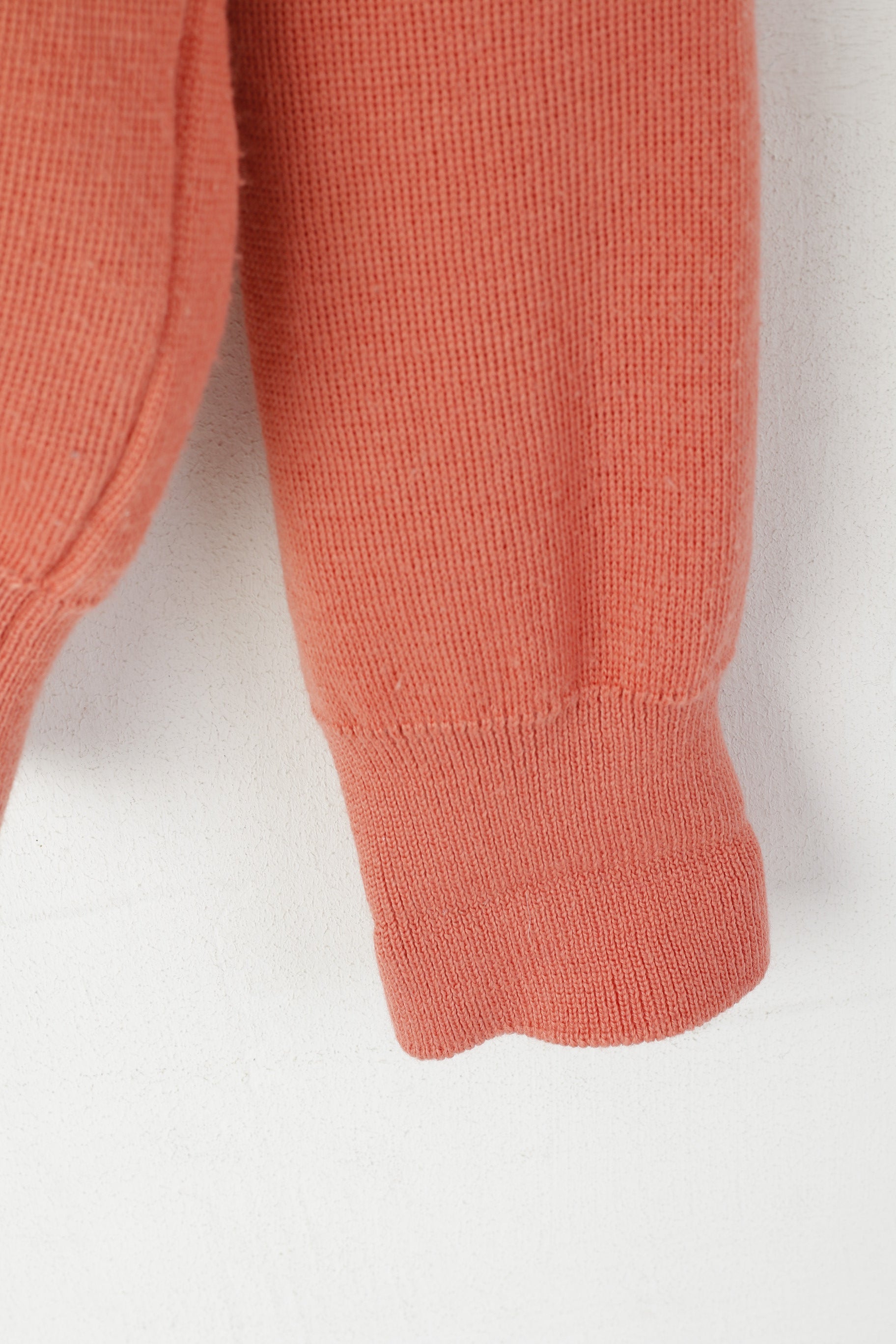 Gabicci Collezione Men M Jumper Peach Wool Blend V Neck Classic Plain Sweater