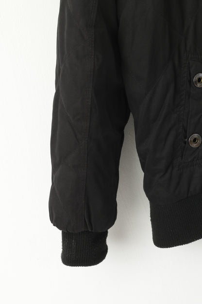 Tom Tompson Men L Jacket Black Bomber Rembourré Poche zippée complète Haut à capuche