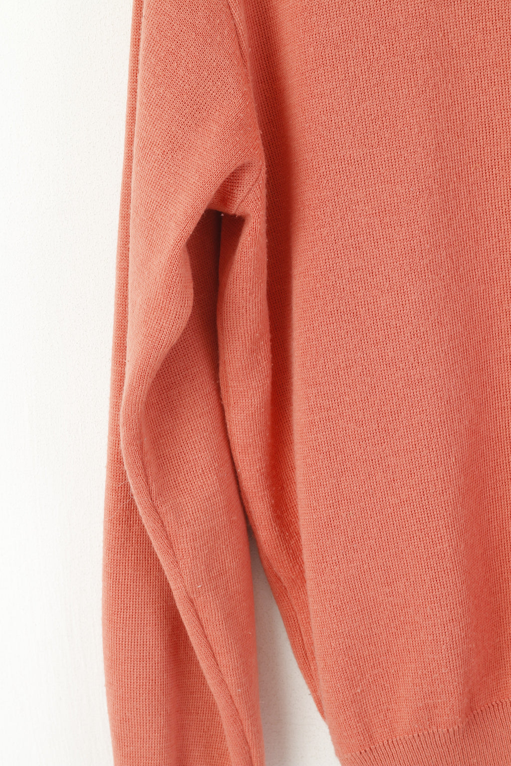 Gabicci Collezione Men M Jumper Peach Wool Blend V Neck Classic Plain Sweater