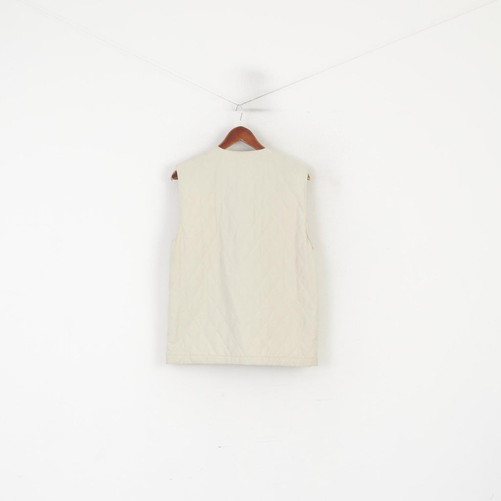 Marcel Clair Femme M 40/42 Gilet Beige Clair Doré Bodywarmer Haut Sans Manches