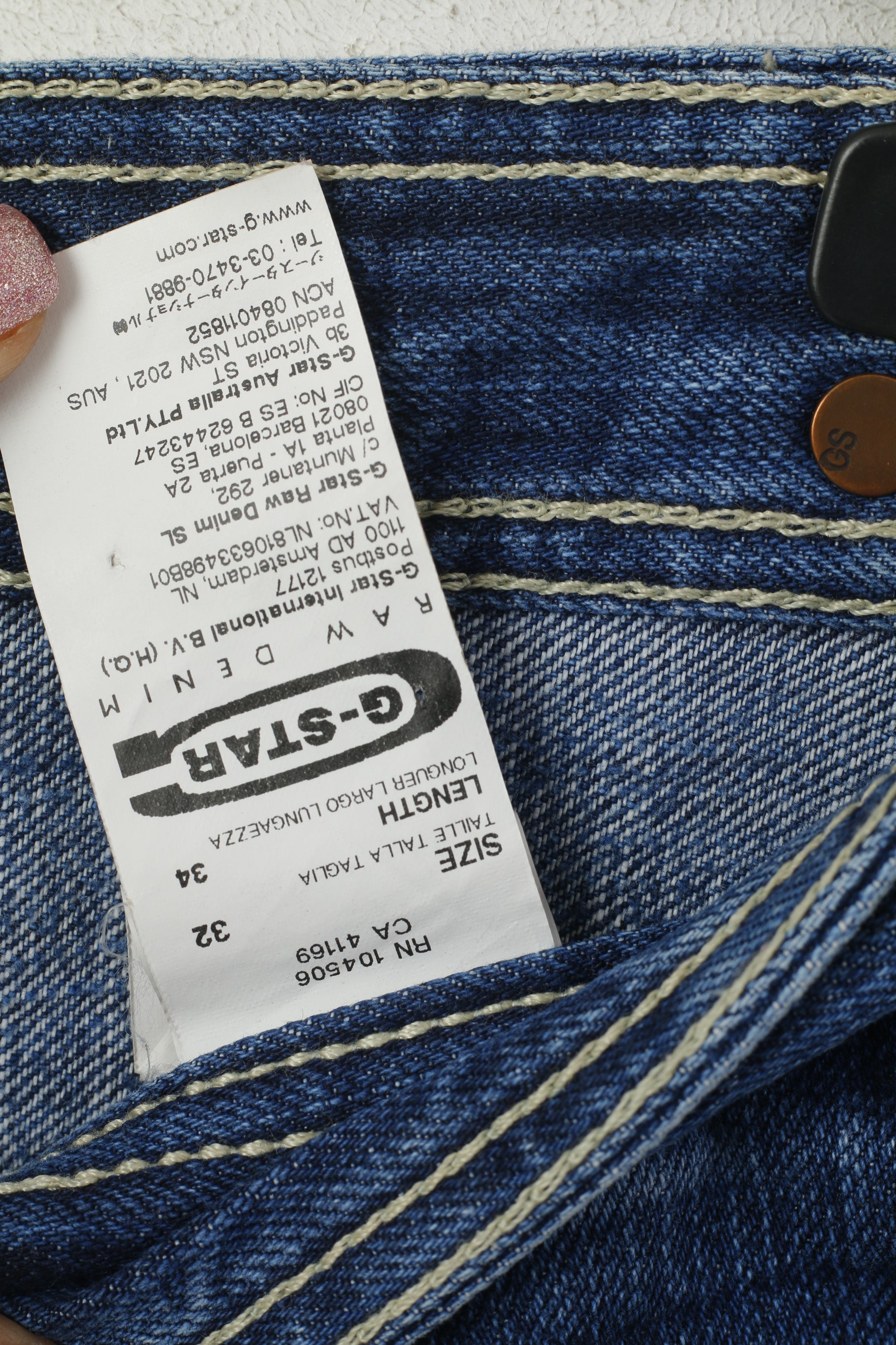 G-Star Raw Men 32 Jeans Pantalon Bleu Denim Cotton Locker Regular Pantalon