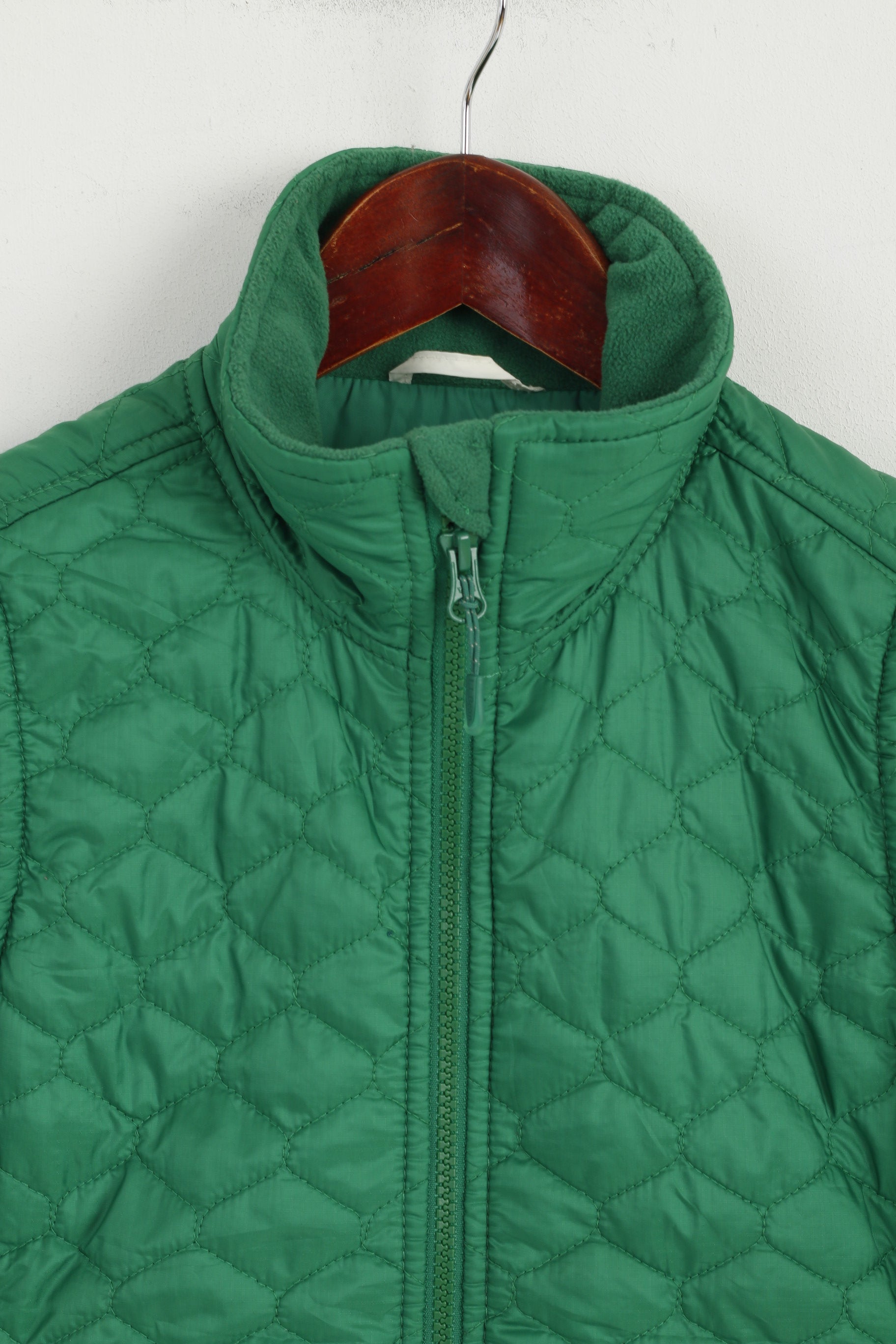 L.L. Bean Women XS Bodywarmer Green Full Zipper Quilted Thinsulate Vest