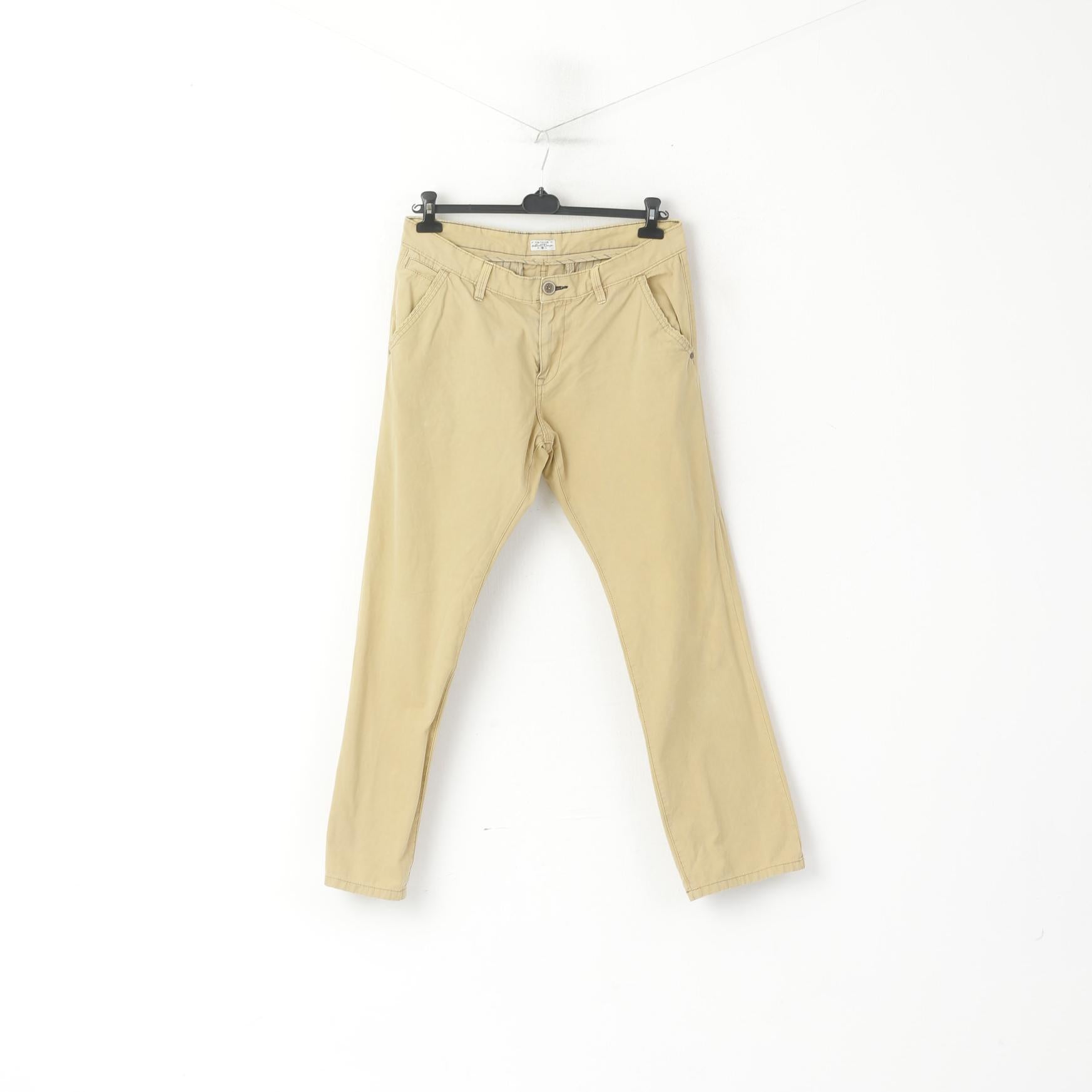Tom Tailor Hommes 34 Pantalon Crème Coton Marvin Slim Pantalons Décontractés