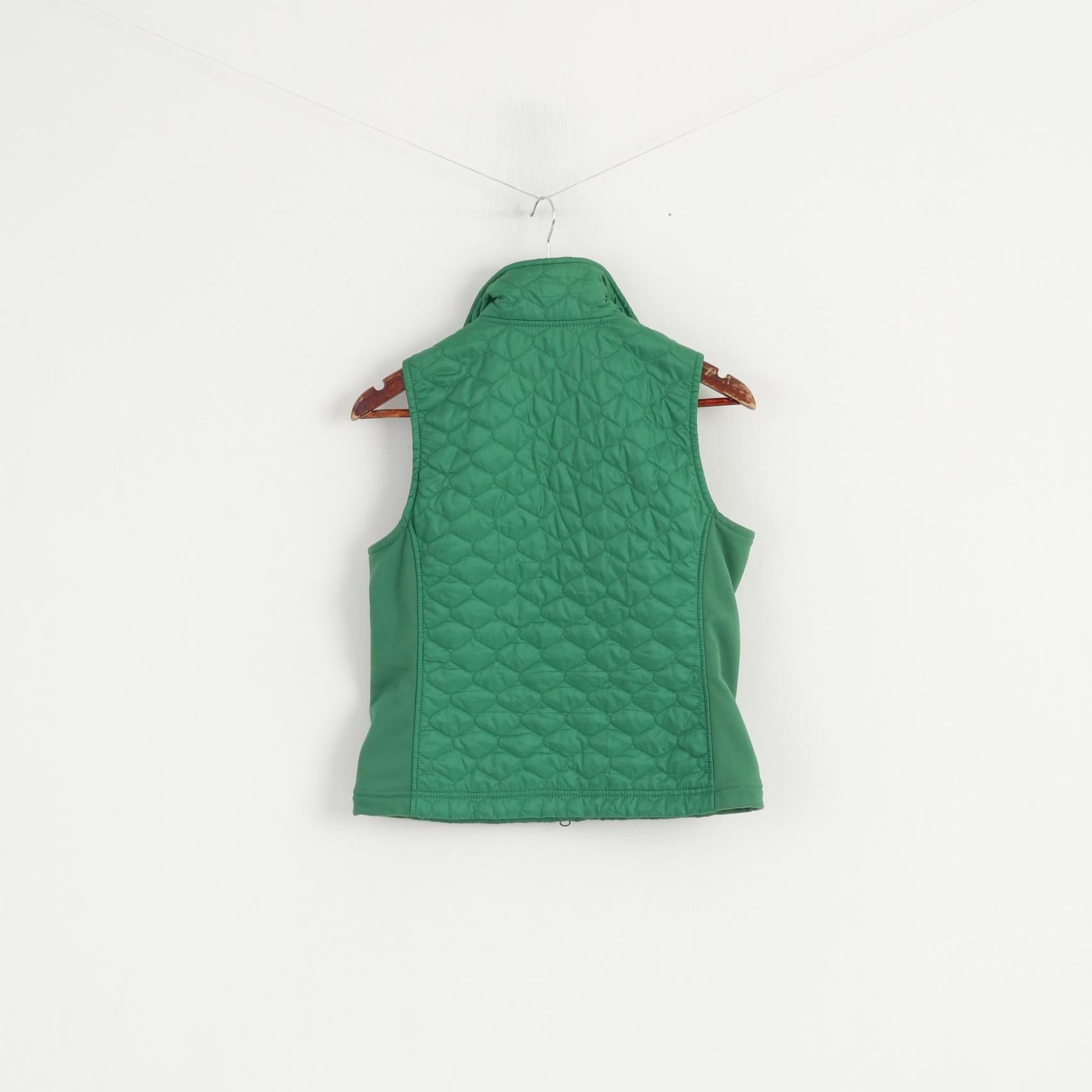 L.L. Bean Women XS Bodywarmer Green Full Zipper Quilted Thinsulate Vest