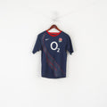 Nike Boys 158-170 13-15 Age Shirt Navy Rugby England O2 Jersey Top