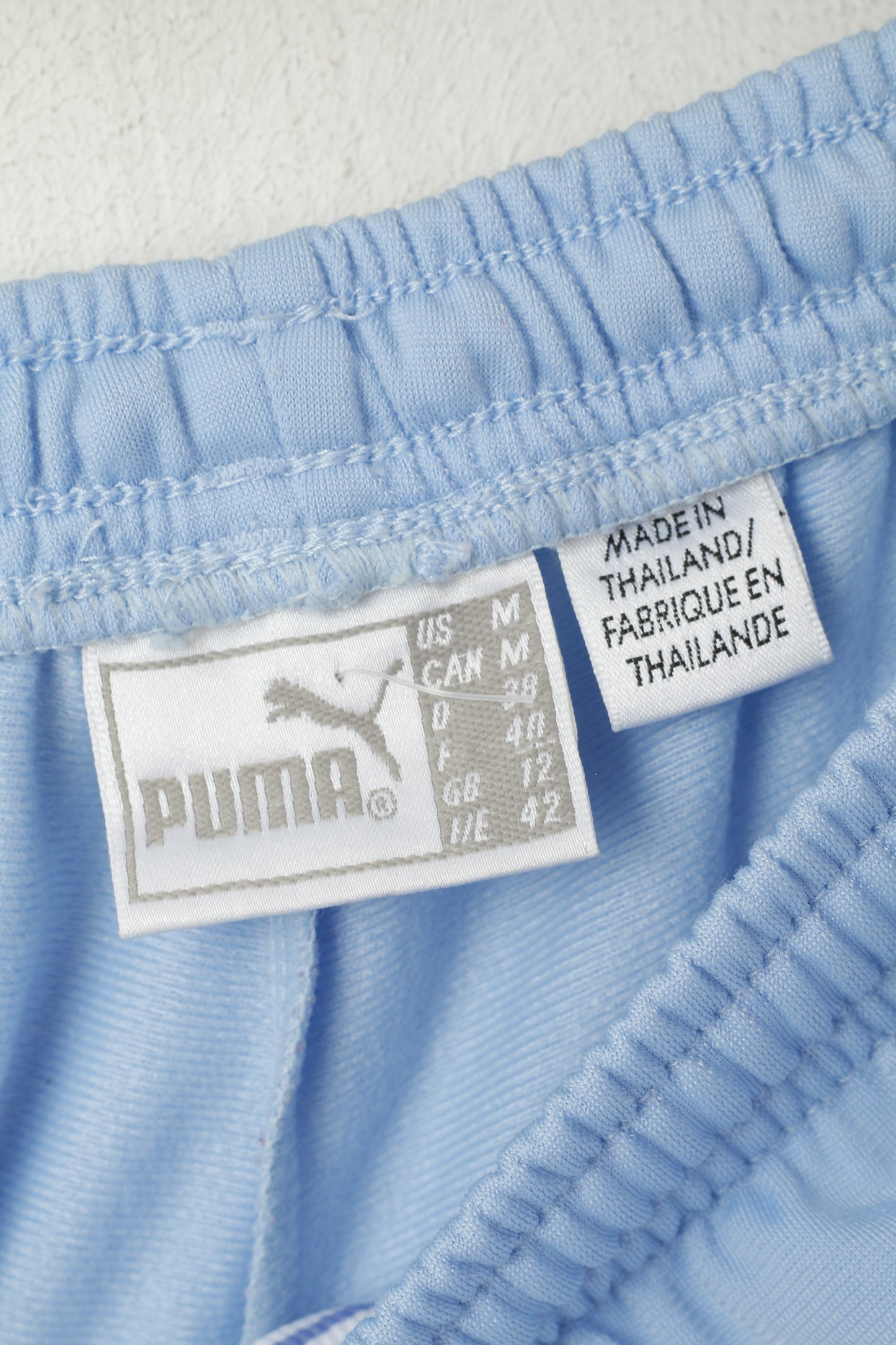 Puma Women M Sweatpants Blue Shiny Vintage Tracksuit Bottom Sportswear Pants