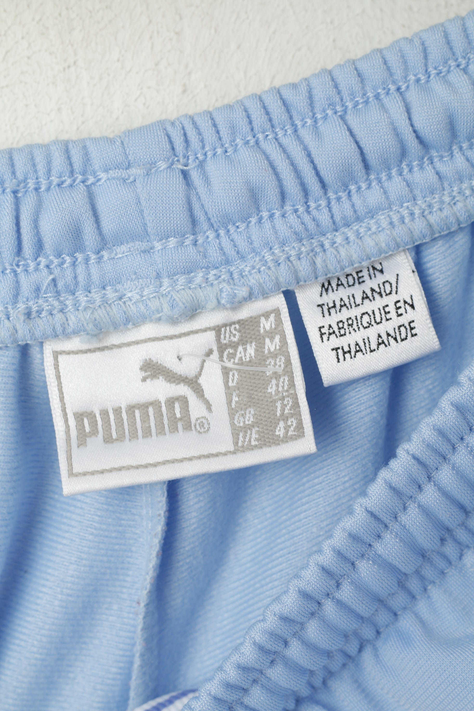 Pantaloni sportivi Puma da donna M blu lucido vintage pantaloni sportivi con fondo