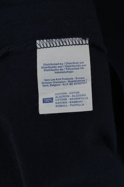 Camicia Champion da uomo a maniche lunghe XL in cotone blu scuro con scollo a V classico top sportivo