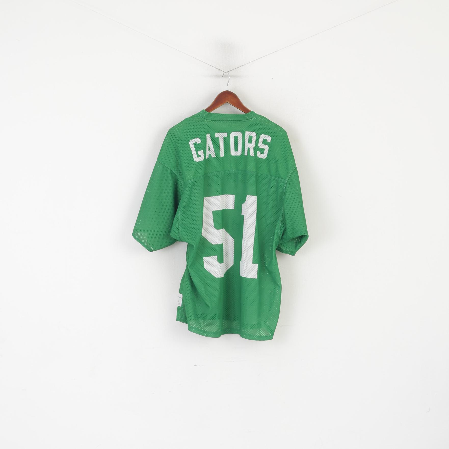 Eagle Sportswear Hommes XL Chemise Vert Maille Vintage Gators # 51 Haut en Jersey