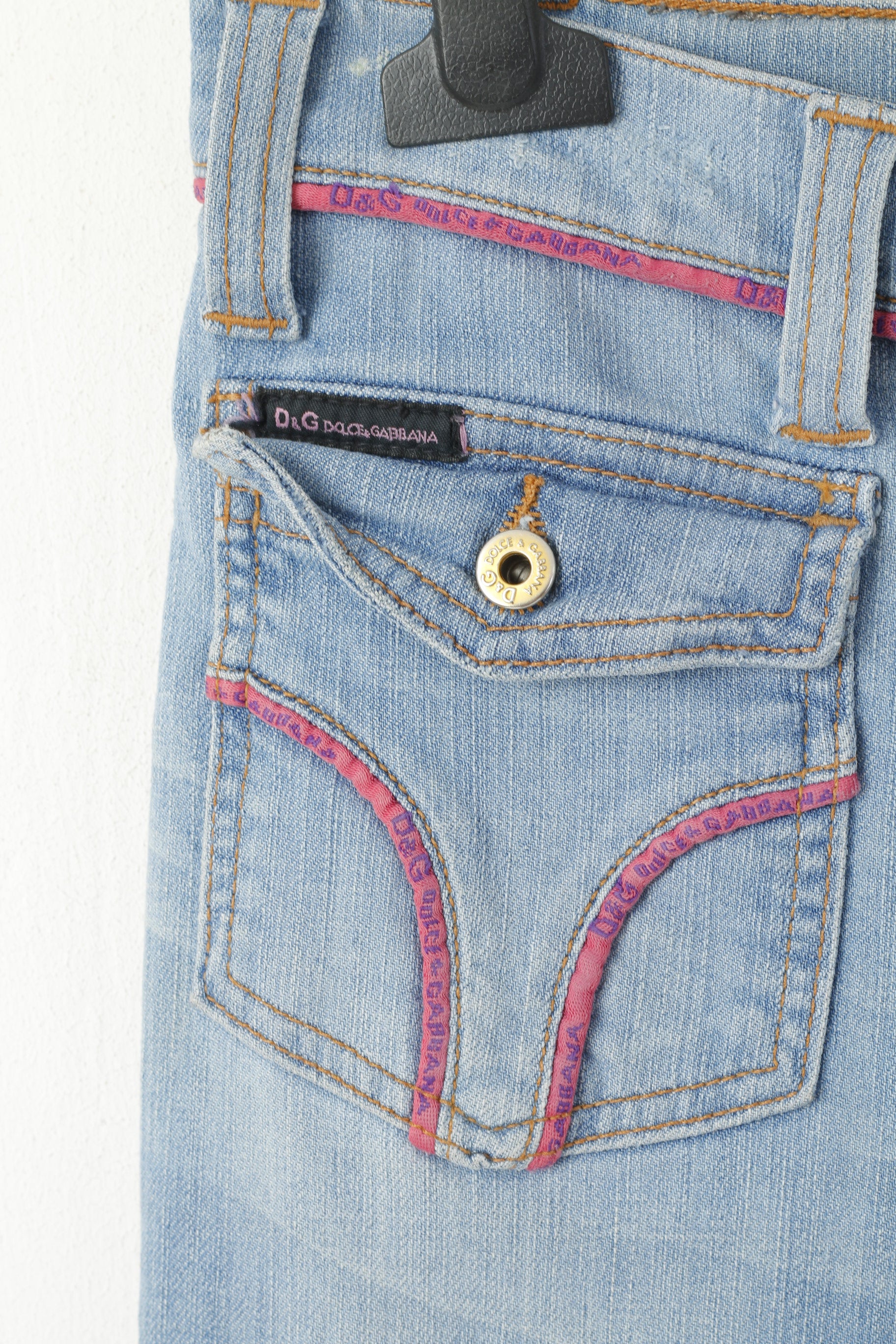 Dolce &amp; Gabbana Donna 31 Pantaloni Jeans Pantaloni Bootcut Vintage in Cotone Blu