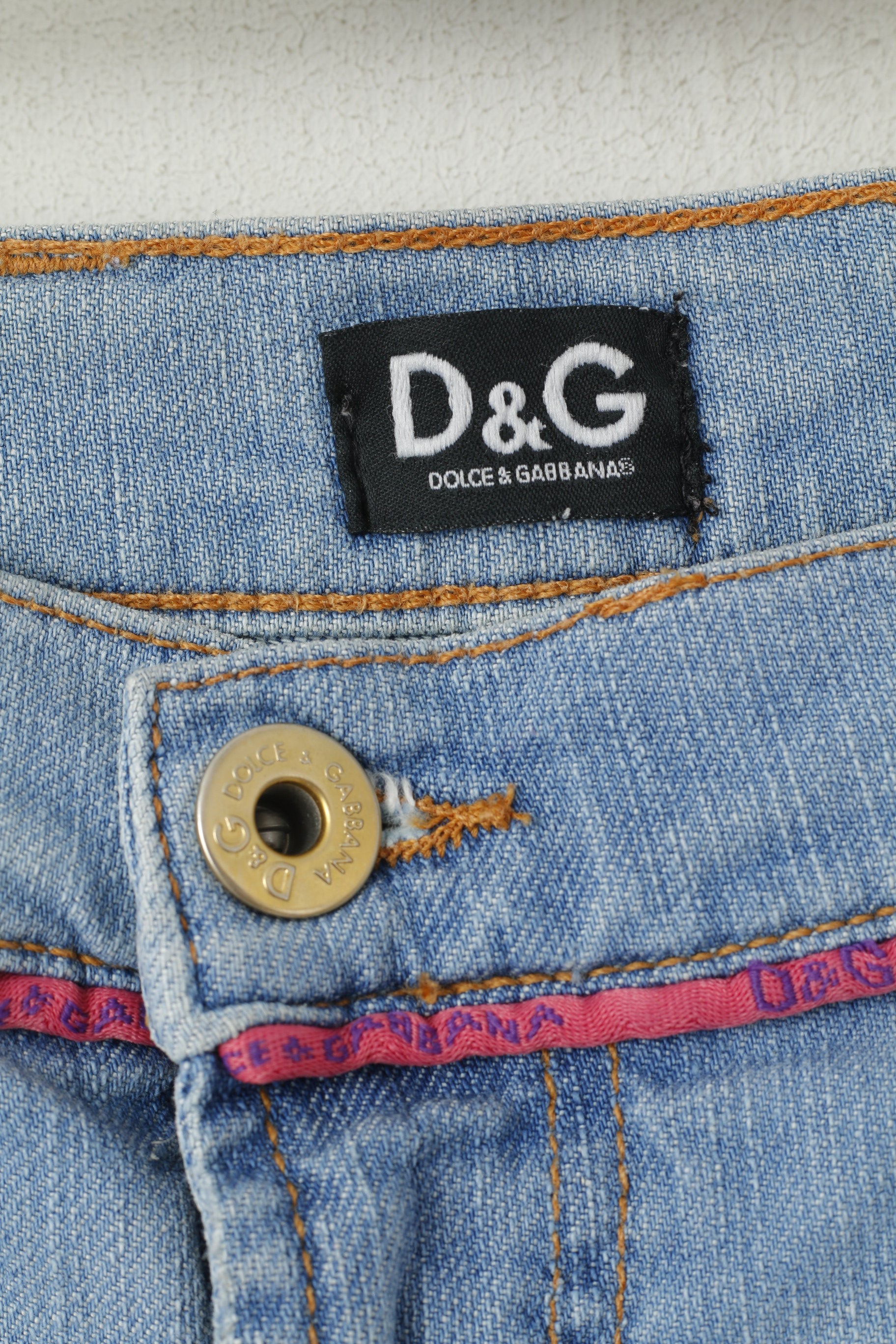 Dolce &amp; Gabbana Donna 31 Pantaloni Jeans Pantaloni Bootcut Vintage in Cotone Blu