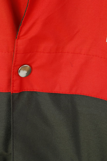 Loffler Men 50 M Jacket Vintage Red Gore-Tex Hidden Hood Tramp Plus Outdoor Top
