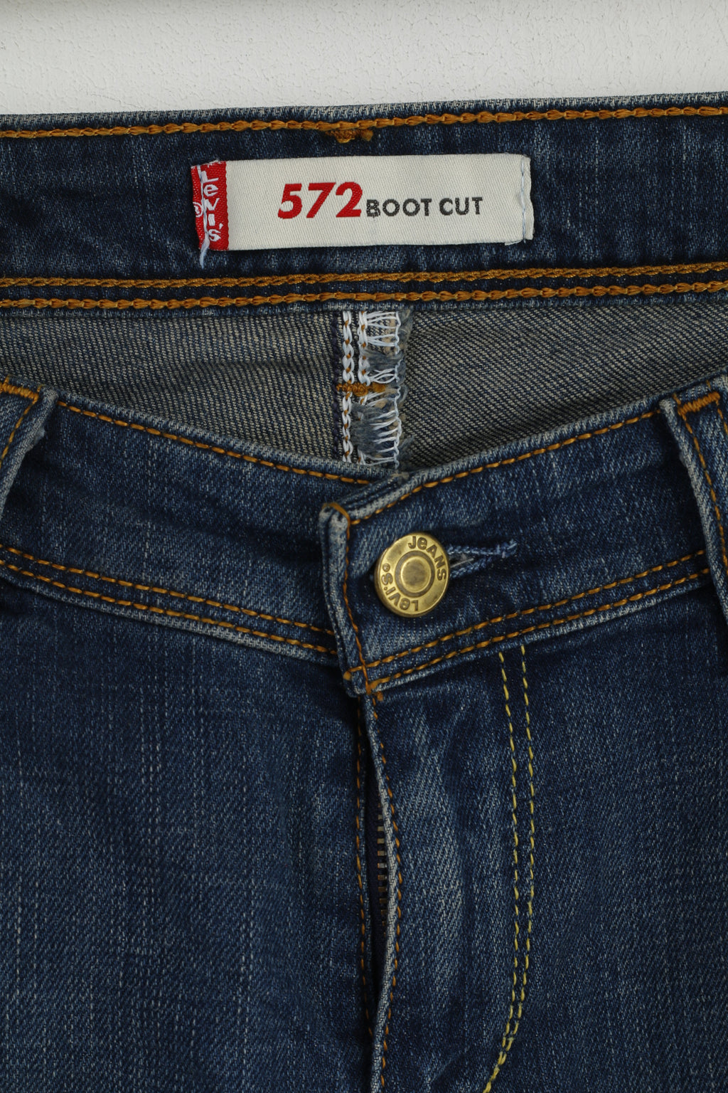 Levi's Femme 30 Jeans Pantalon Bleu Marine Coton 572 Bootcut Denim Pantalon
