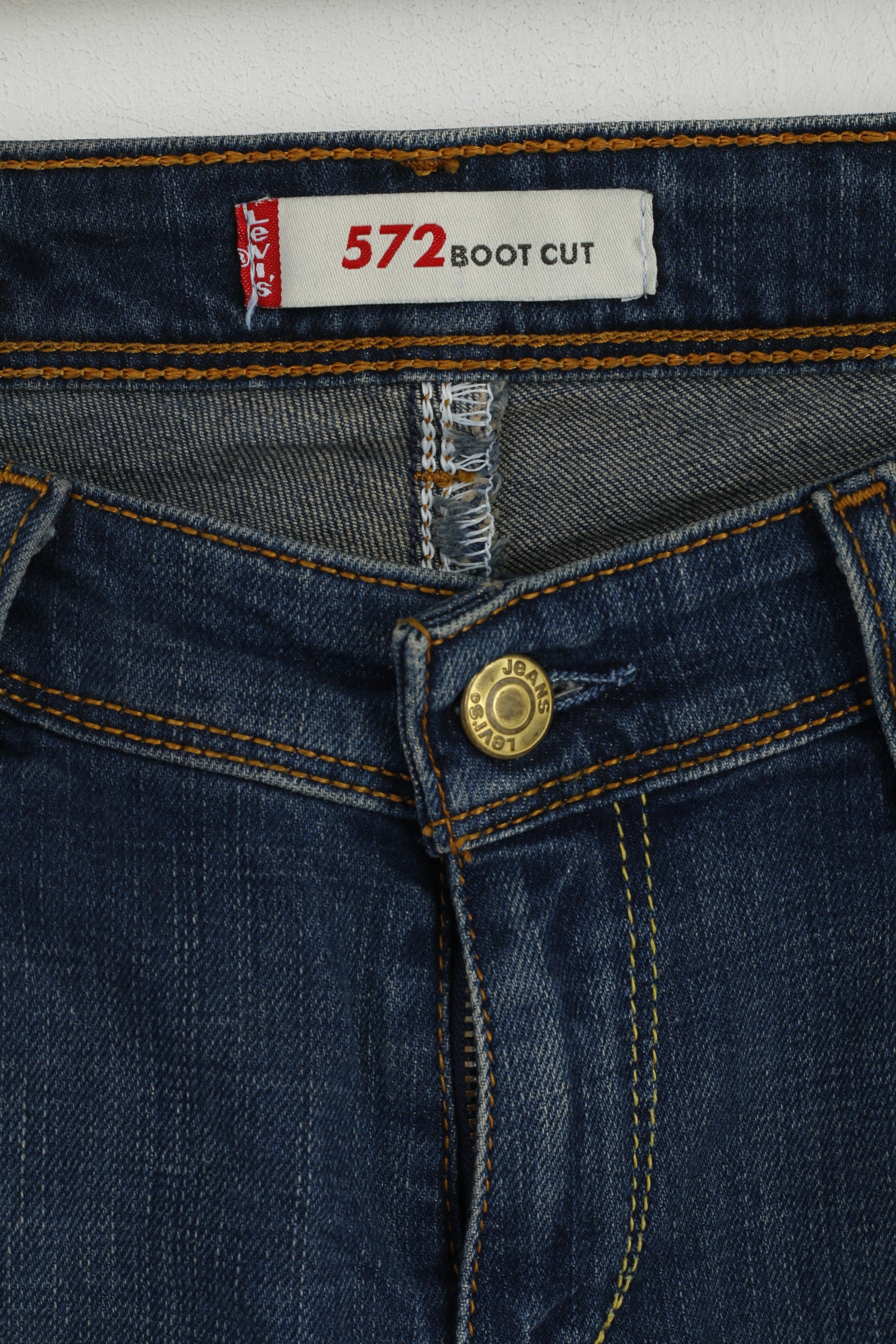 Levi's Femme 30 Jeans Pantalon Bleu Marine Coton 572 Bootcut Denim Pantalon