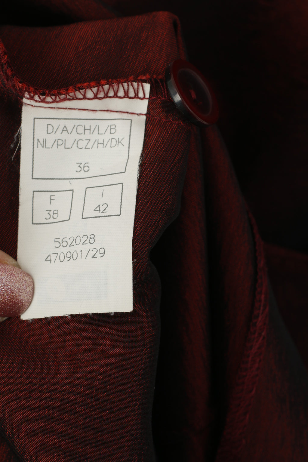 Giacca elegante in viscosa con spalline lucide bordeaux da donna Orsay 36 S. Giacca elegante in viscosa