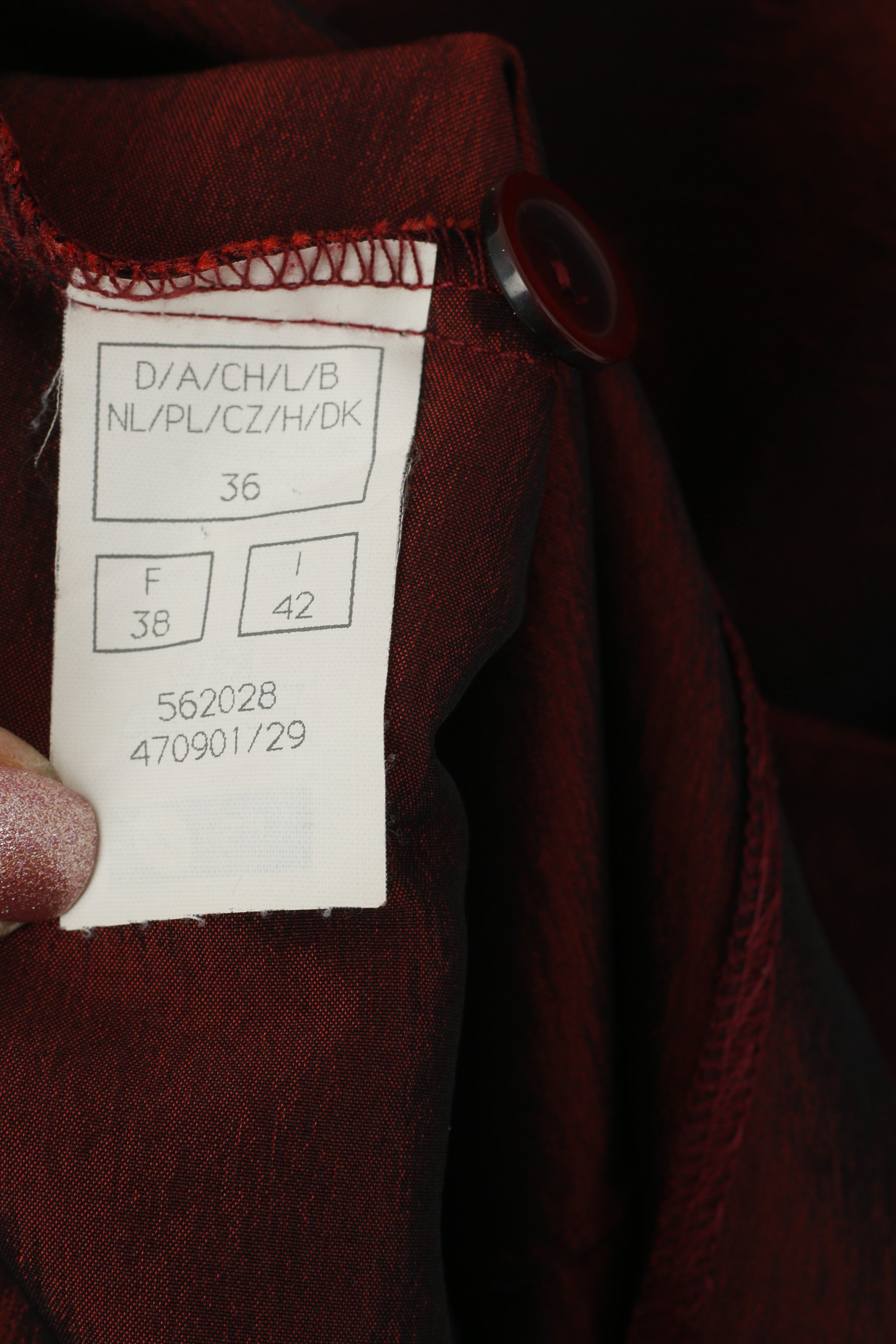 Giacca elegante in viscosa con spalline lucide bordeaux da donna Orsay 36 S. Giacca elegante in viscosa