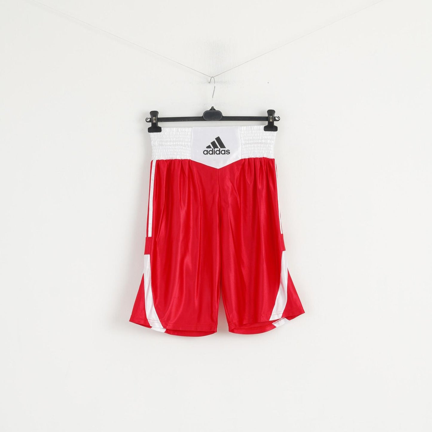 Adidas Men L Shorts Red White Boxing Shiny Training Sportswear
