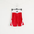 Adidas Uomo L Pantaloncini Rosso Bianco Boxe Lucido Abbigliamento sportivo da allenamento