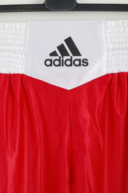 Adidas Men L Shorts Red White Boxing Shiny Training Sportswear