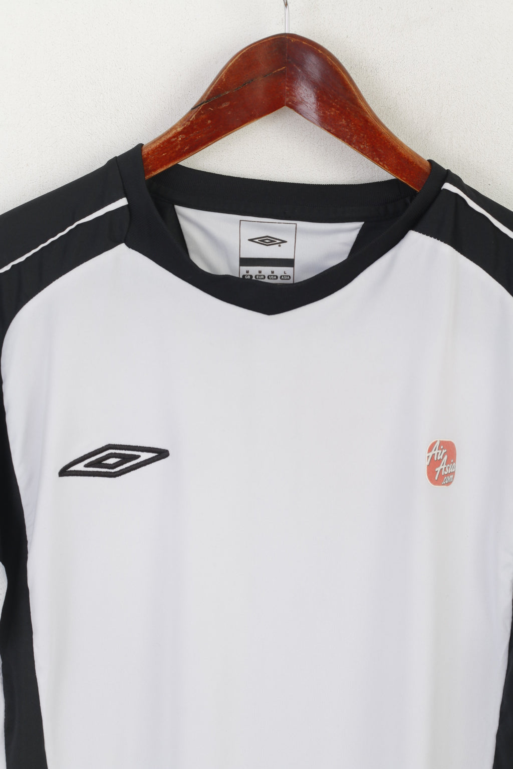 Umbro Men M Shirt Gray Vintage Asia Air Football Sportswear Jersey Top