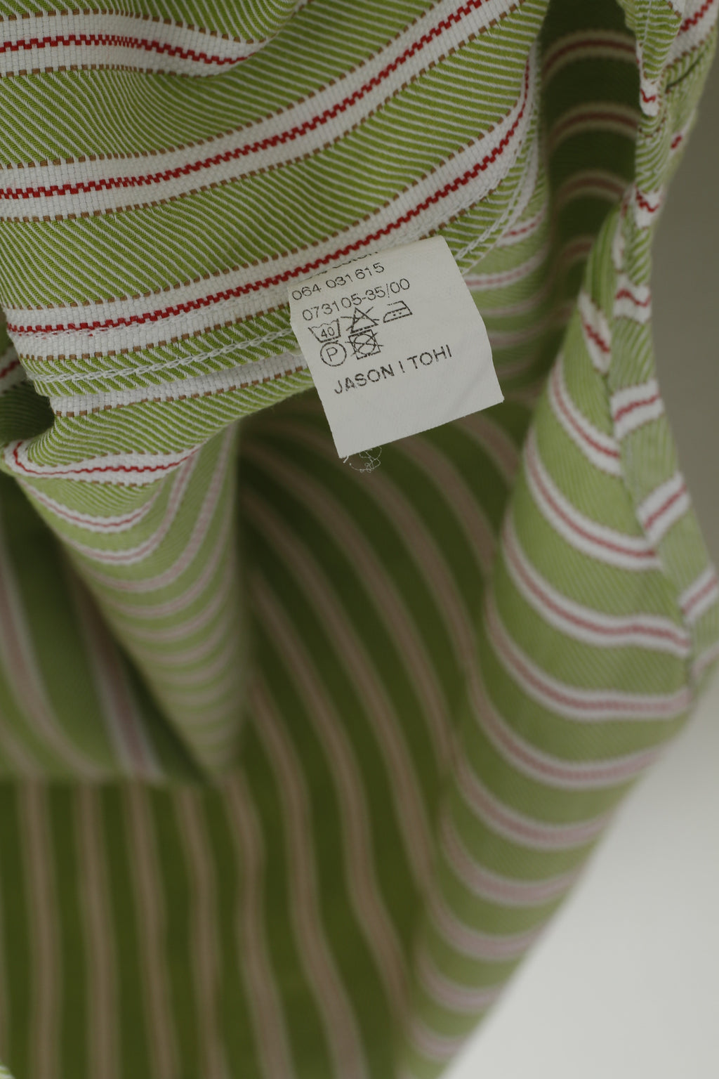 Tommy Hilfiger Uomo 39 15,5 M Camicia casual Top a maniche lunghe in cotone a righe verdi