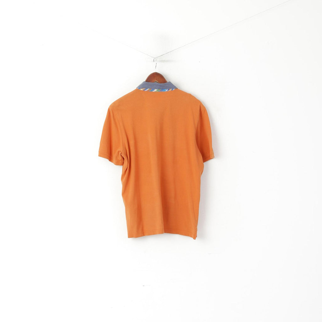 Pierre Cardin Paris Homme L (M) Polo Orange Coton Vintage Boutons Détaillés Haut