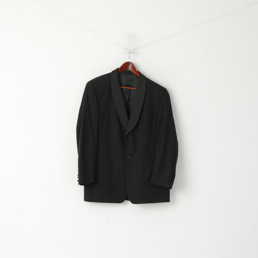 Pierre Cardin Uomo 42 52 Blazer Abito top in lana nera Giacca elegante monopetto lucida