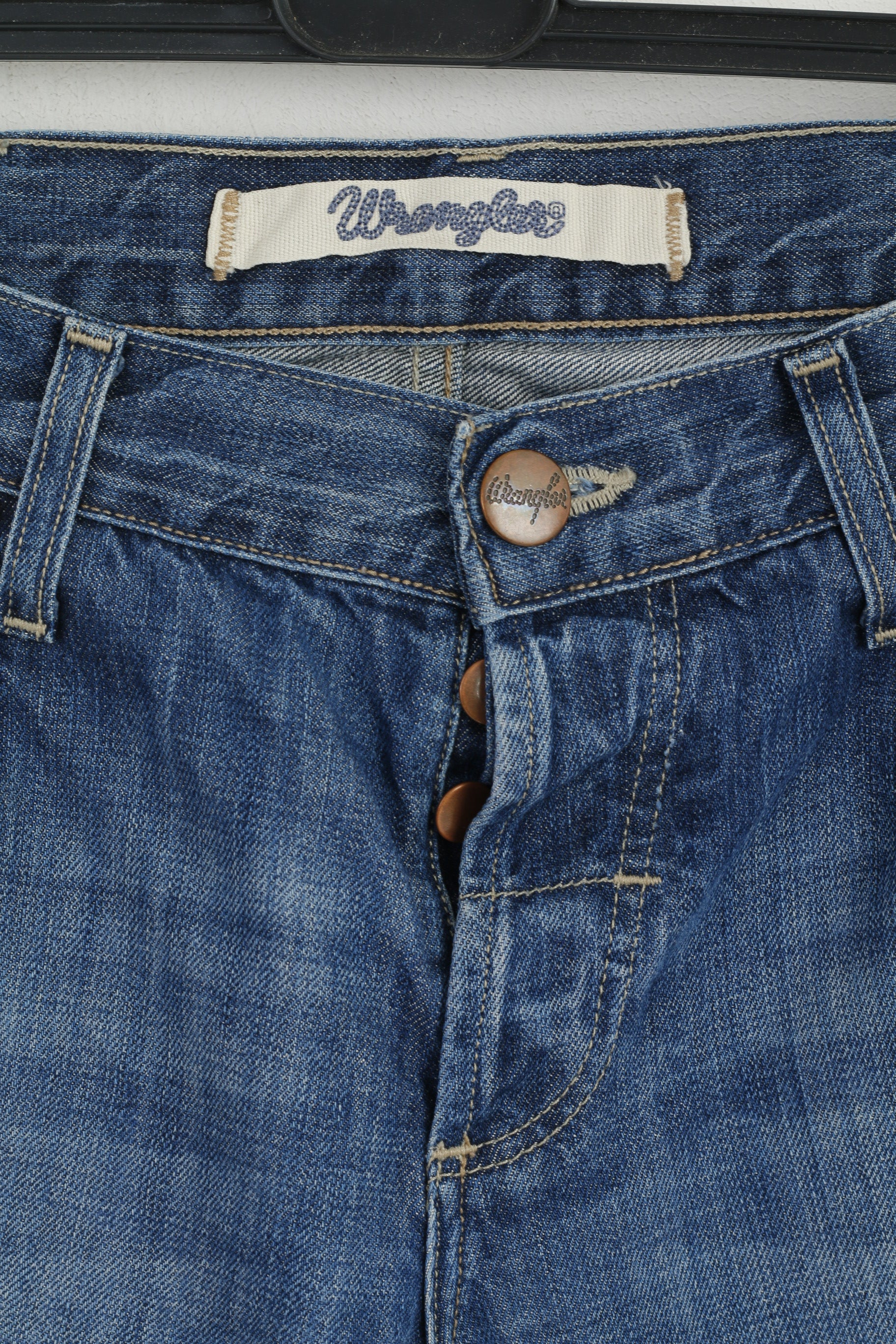 Wrangler Women 28/32 Jeans Trousers Navy Cotton Sharkey Bootcut Denim Pants