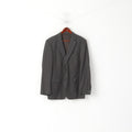 Pierre Cardin Men 52 42 Blazer Brown Silver Wool Silk Blend Single Breasted Jacket