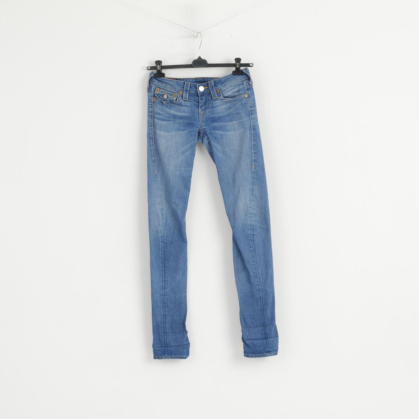 Pantaloni jeans True Religion da donna 28 Pantaloni slim a gamba lunga skinny in cotone blu