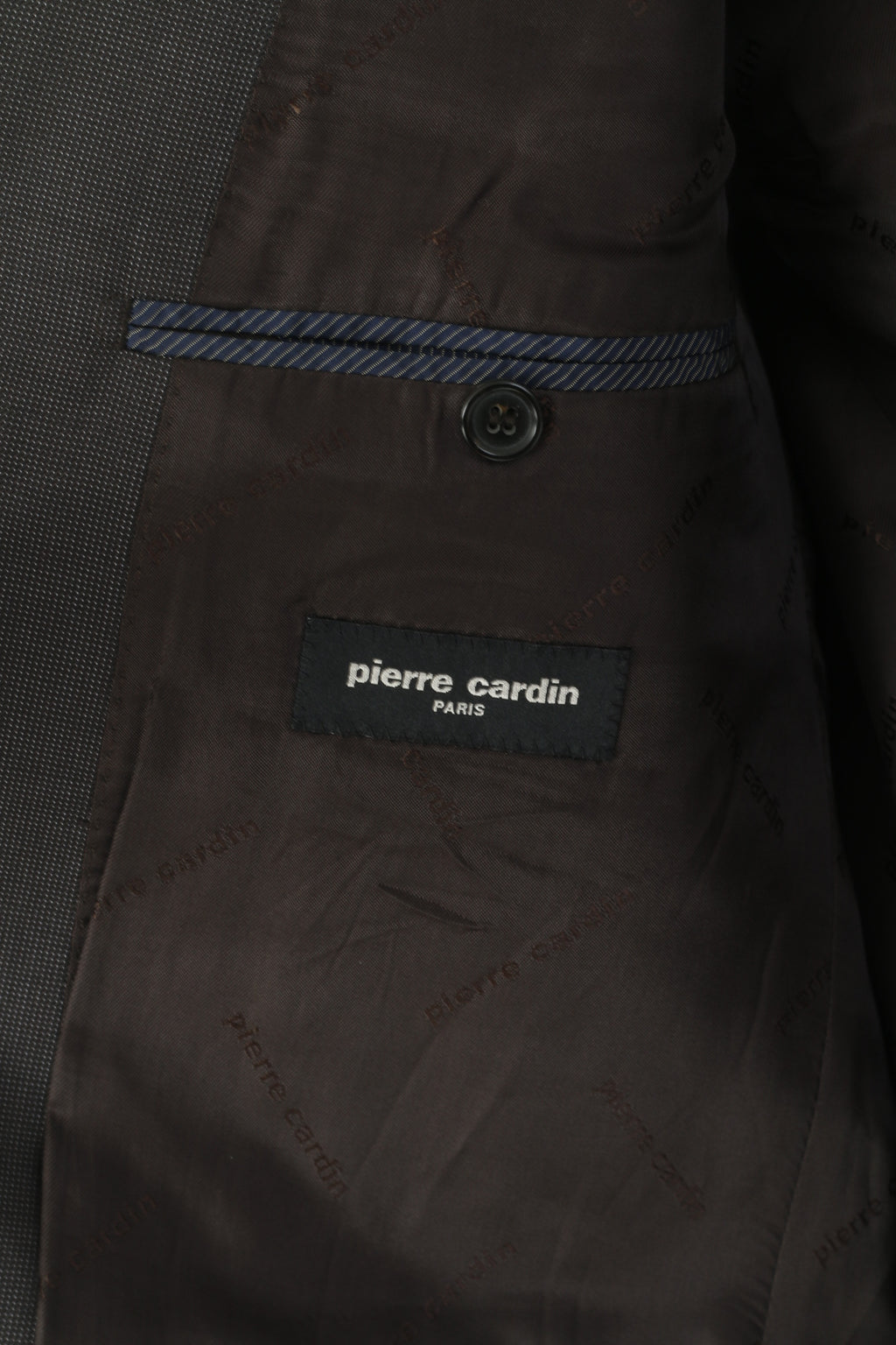 Pierre Cardin Men 52 42 Blazer Brown Silver Wool Silk Blend Single Breasted Jacket