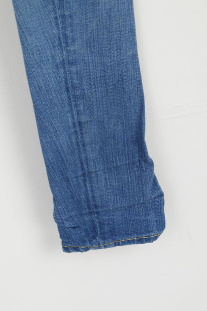 True Religion Women 28 Jeans Trousers Blue Cotton Skinny Long Leg Slim Pants