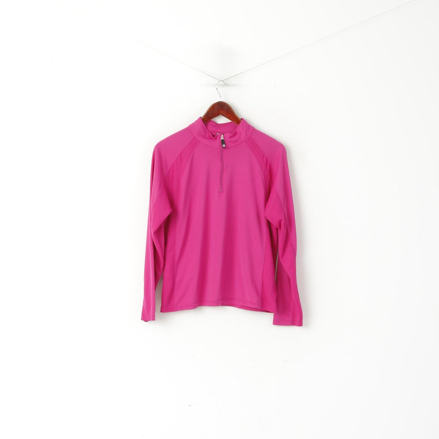 CG by Champion Women XL Shirt Pink Training Activewear Zip Neck Stretch Top
