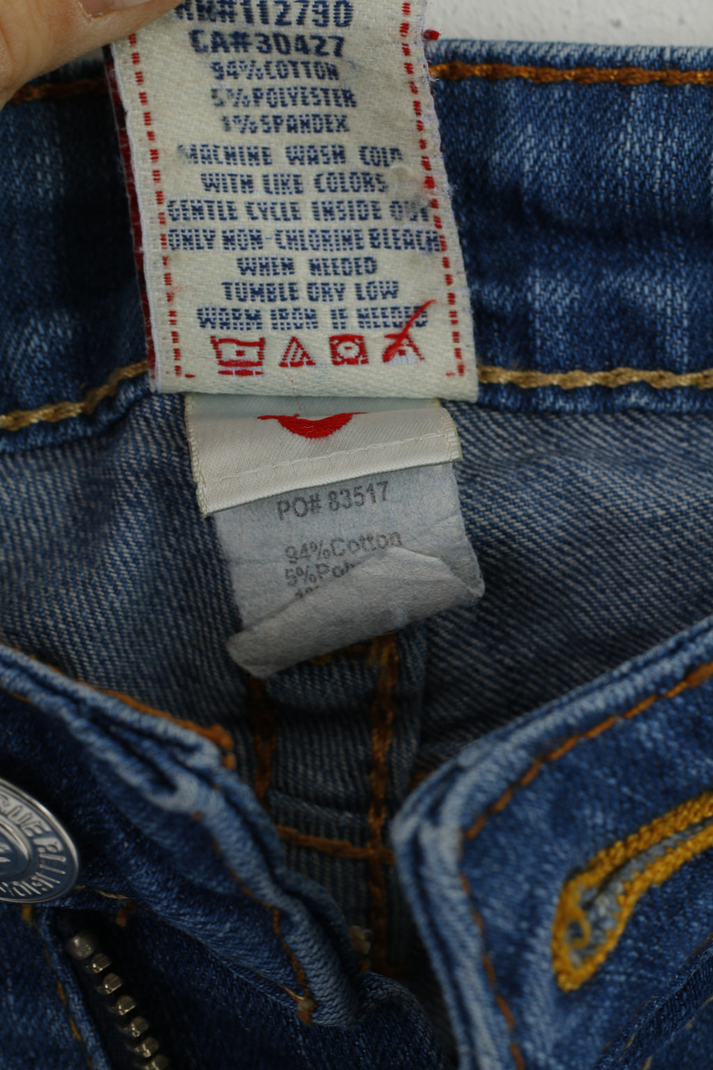 True Religion Women 28 Jeans Trousers Blue Cotton Skinny Long Leg Slim Pants