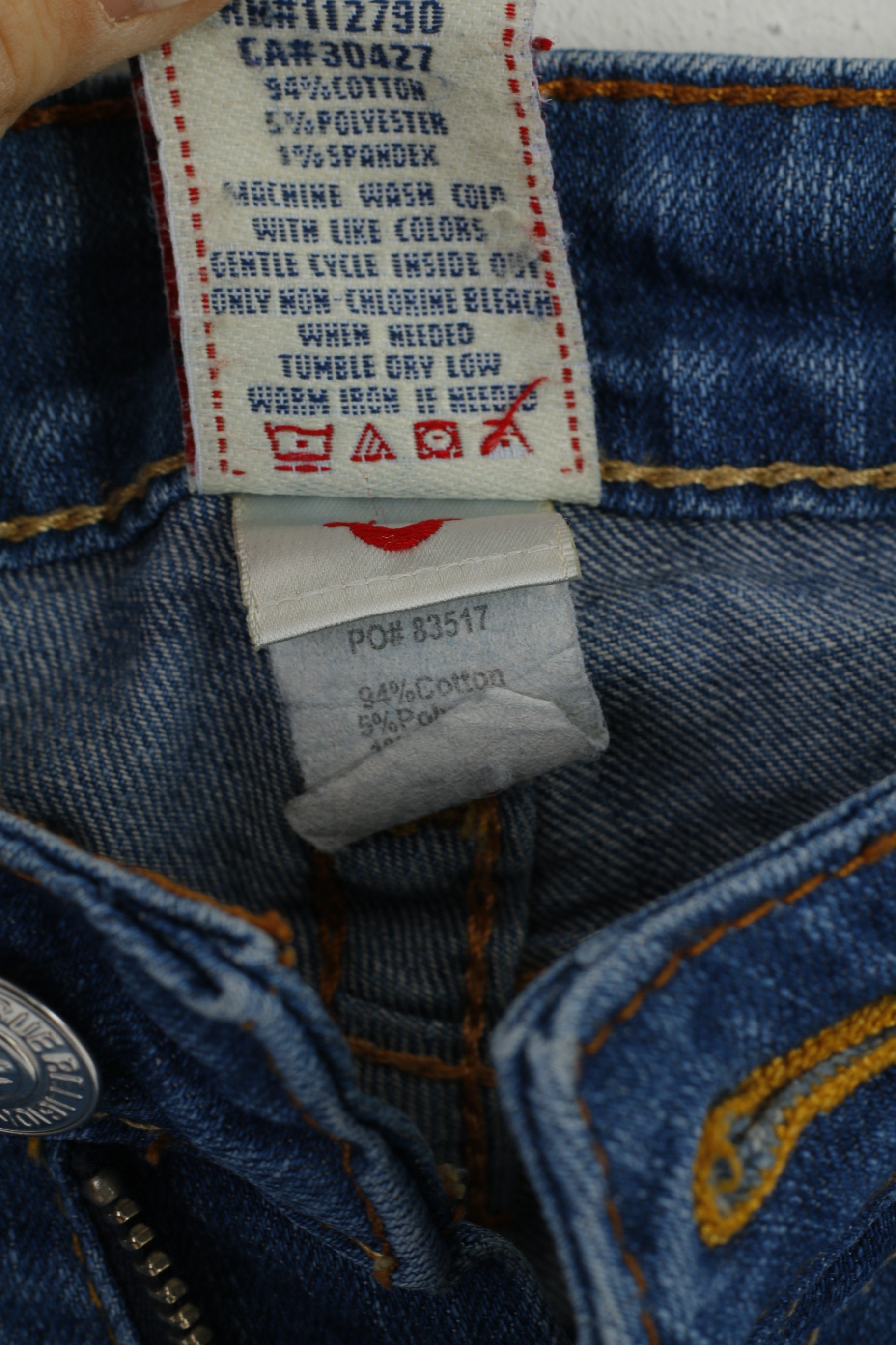 True Religion Women 28 Jeans Trousers Blue Cotton Skinny Long Leg Slim Pants