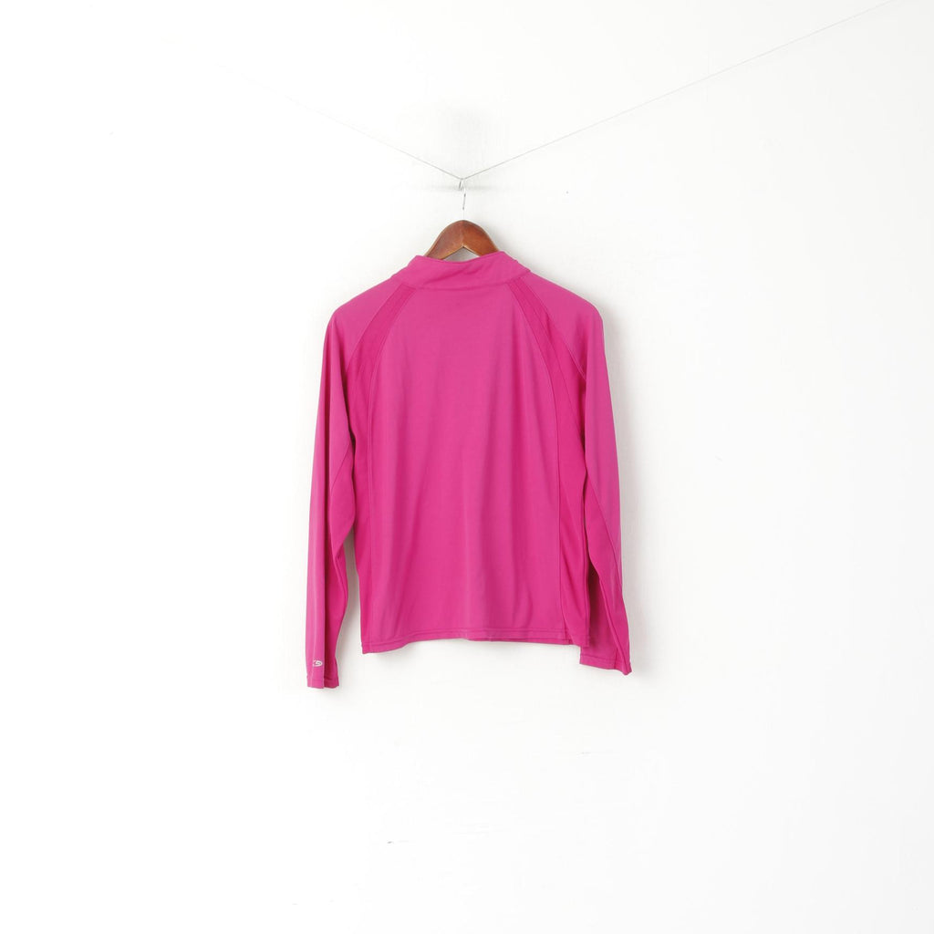 CG by Champion Chemise XL pour femme Rose Training Activewear Haut extensible à col zippé