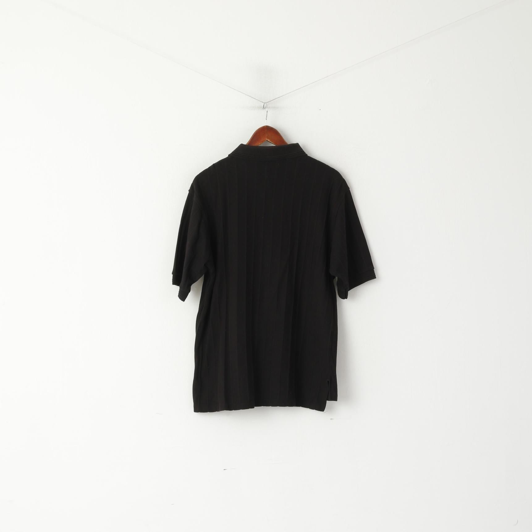 Polo Swingster da uomo L in cotone nero, maglia olimpica a maniche corte di Salt Lake City 2002