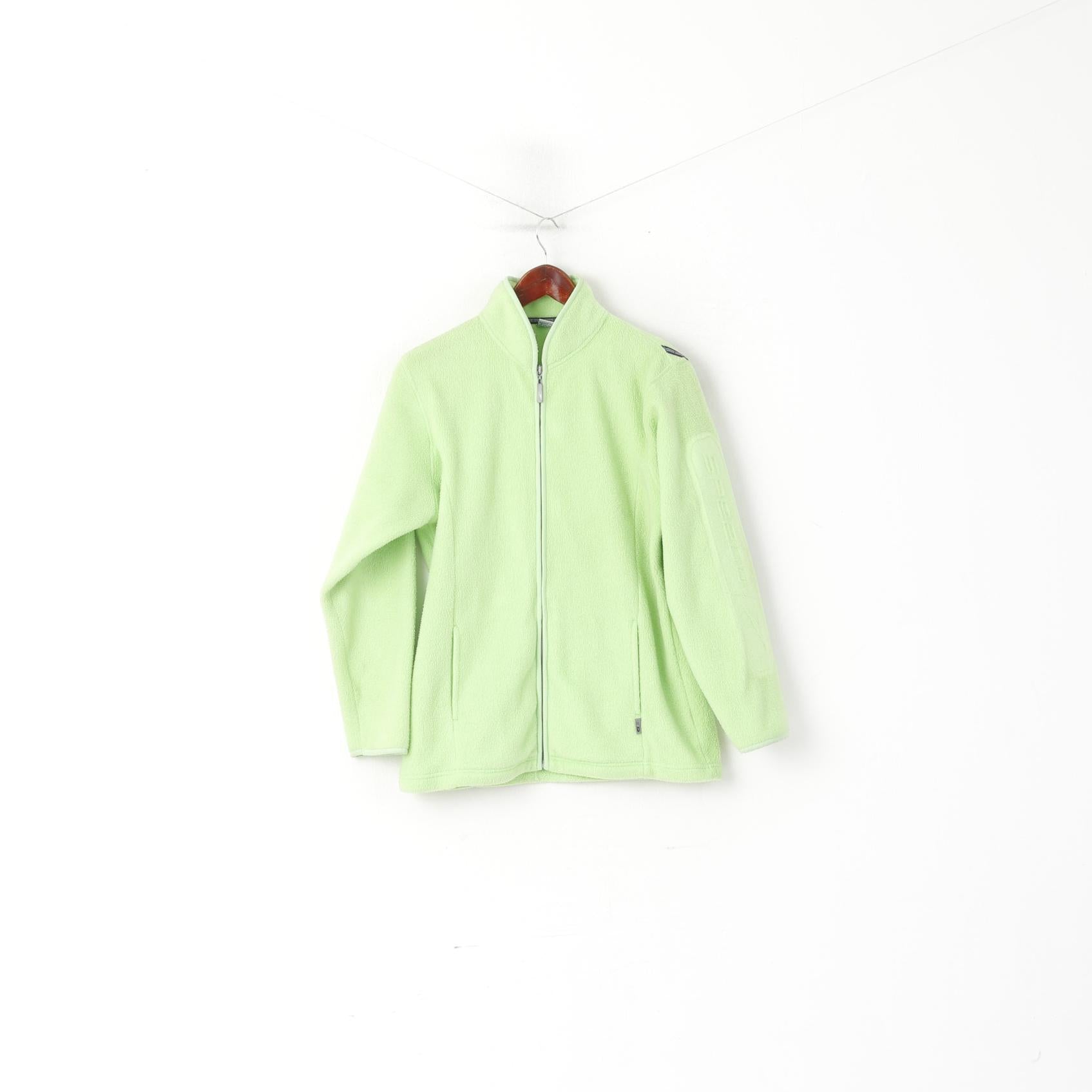 Speedo Femmes S Polaire Top Lime Vintage Full Zip Sportswear Sweatshirt Top
