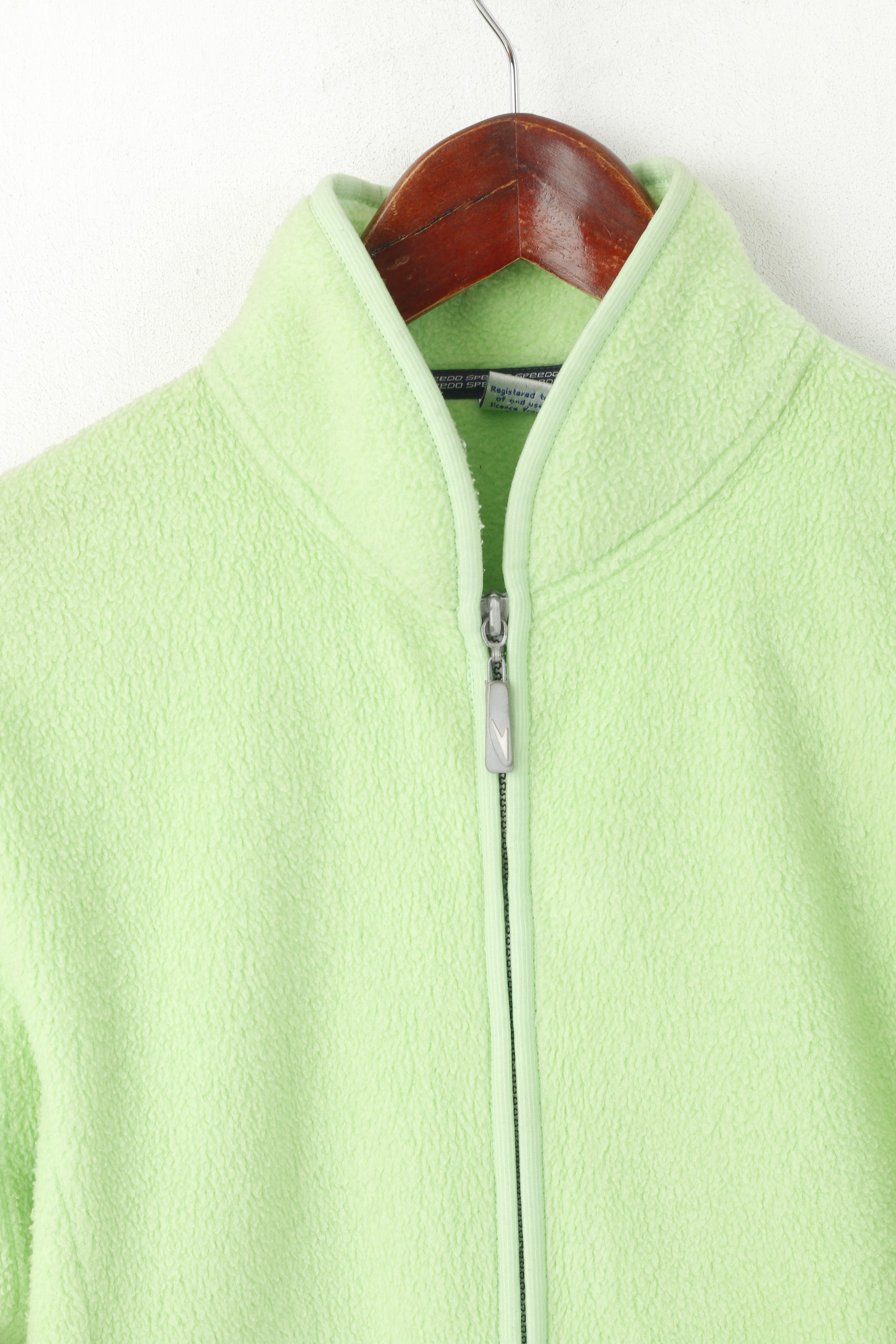 Speedo Femmes S Polaire Top Lime Vintage Full Zip Sportswear Sweatshirt Top