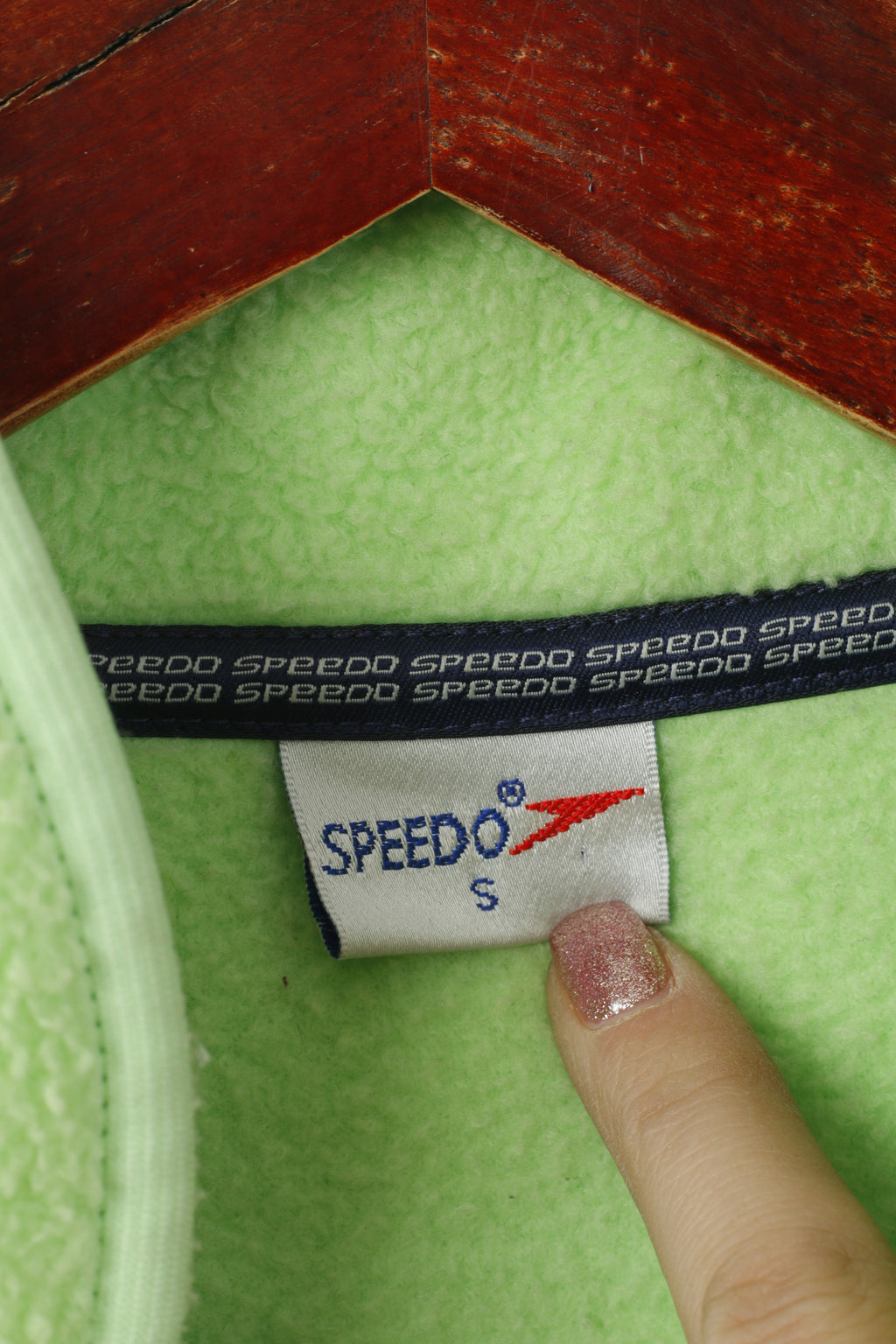 Speedo Women S Fleece Top Lime Vintage Full Zip Sportswear Sweatshirt Top