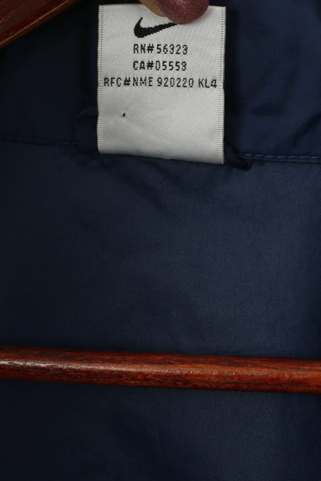 Nike Men XL Jacket Navy Vintage Jugend Trainiert Fur Olympia Nylon Hidden Hood Top