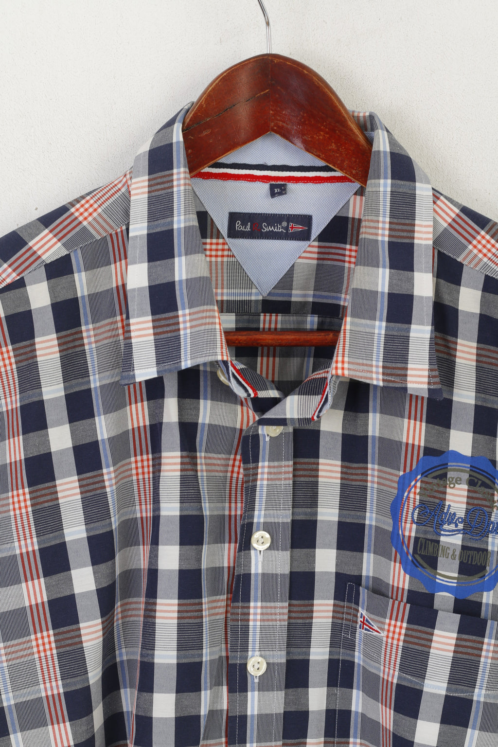 Paul R. Smith Men XL Casual Shirt Blue Cotton Vintage Classic Outdoor Climbing  Top