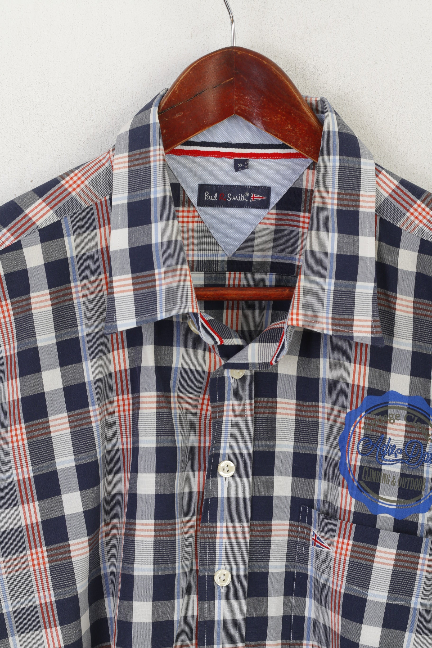 Paul R. Smith Men XL Casual Shirt Blue Cotton Vintage Classic Outdoor Climbing  Top