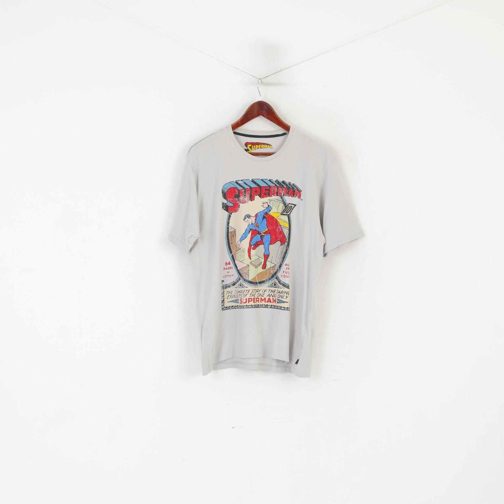 Marks &amp; Spencer DC Comics Hommes M Chemise Gris Coton Superman Vintage Top