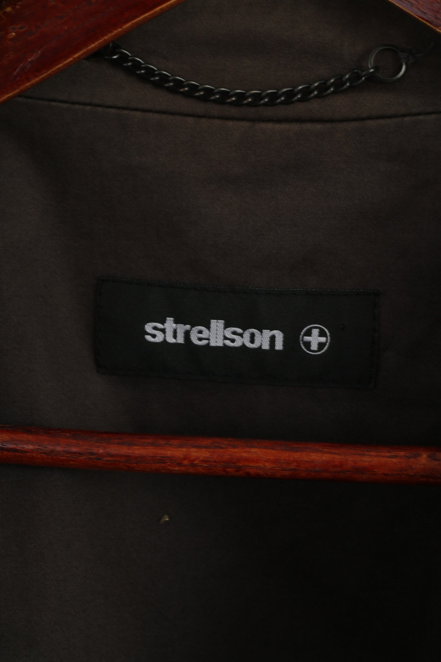 Strellson Premium Hommes 54 L Manteau Vert Foncé Coton Arbus Fermeture Éclair Complète Classique Haut