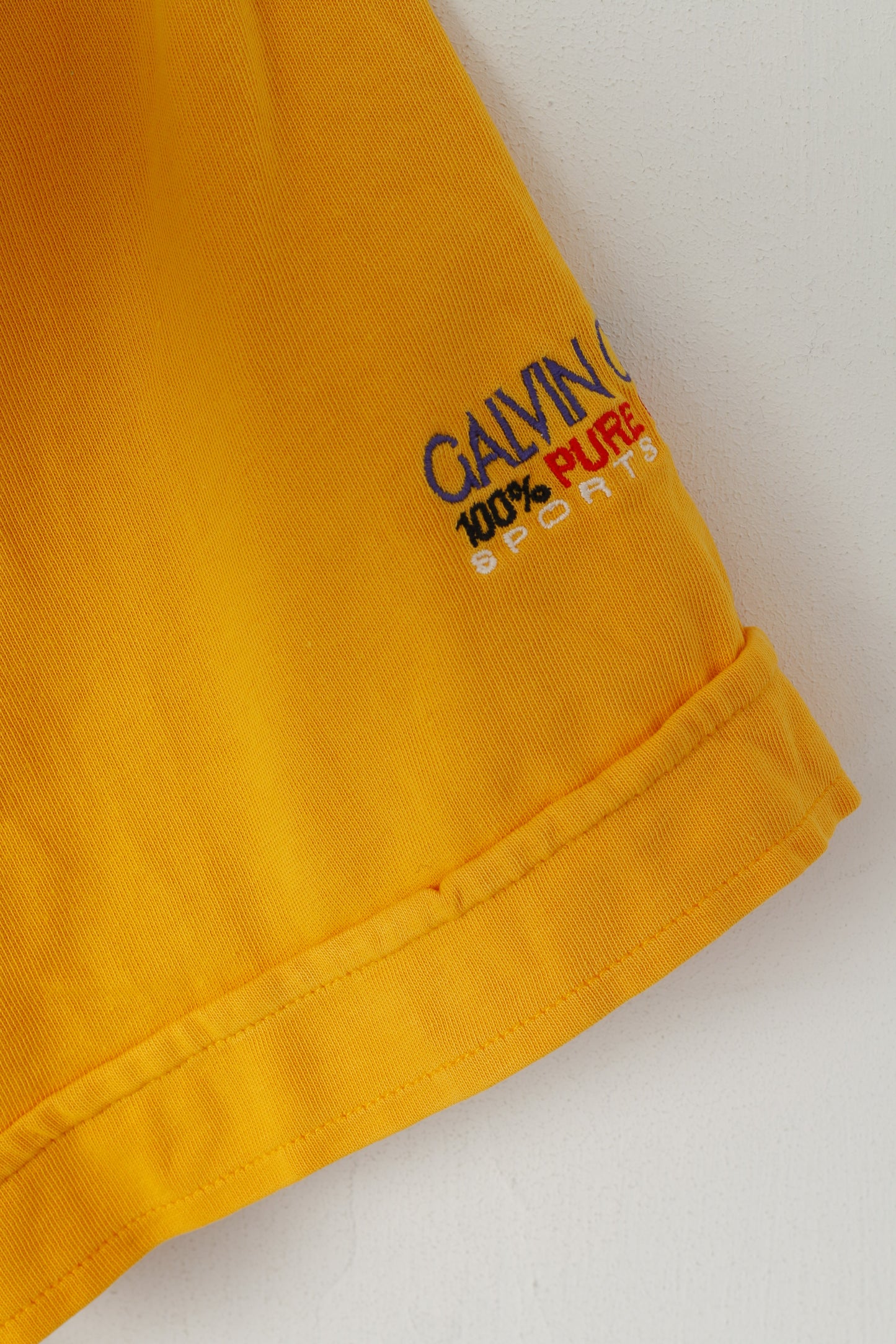 Galvin Green Men L Polo Shirt Yellow Cotton Vintage Wide Cut Golf Sportswear Top